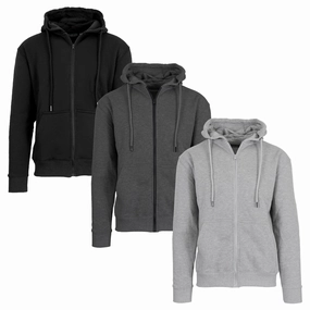 3-Pack Men??s Fleece-Lined Full-Zip Hoodie (S-2XL) All Season Staple