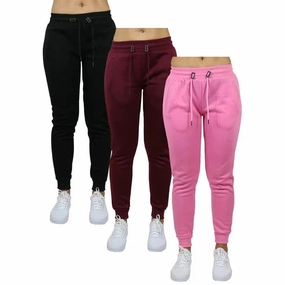 3-Pack Women's Classic Fleece Jogger Sweatpants (Sizes, S-3XL) SturdyBeltLoops