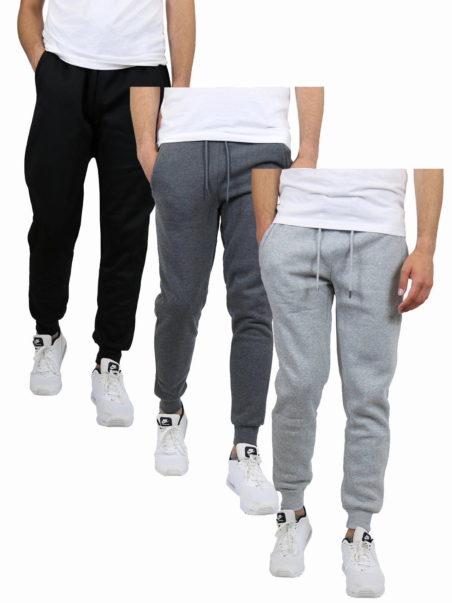 Body Sculpting [3-Pack] Men's Slim-Fit Fleece Jogger Sweatpants