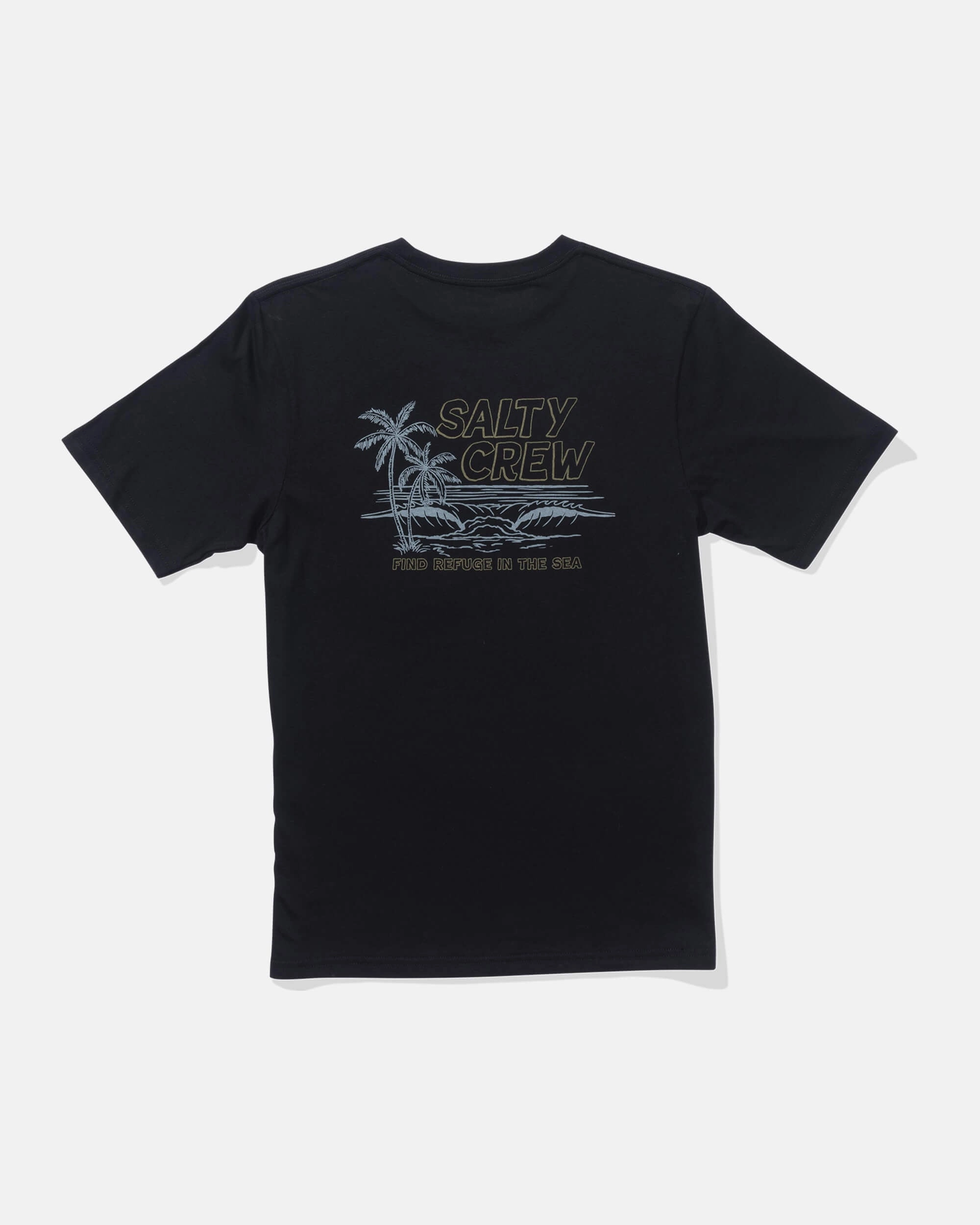 A Frame  Ss Tee Kids - Black Rolled Hem Finish Tencel Blend Fabric