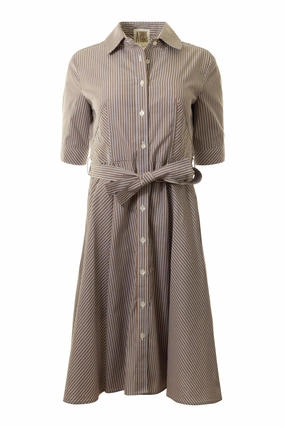 A Shirt Thing Suzanne Dress in Stripe 01 Easy Match Fluid Fabric