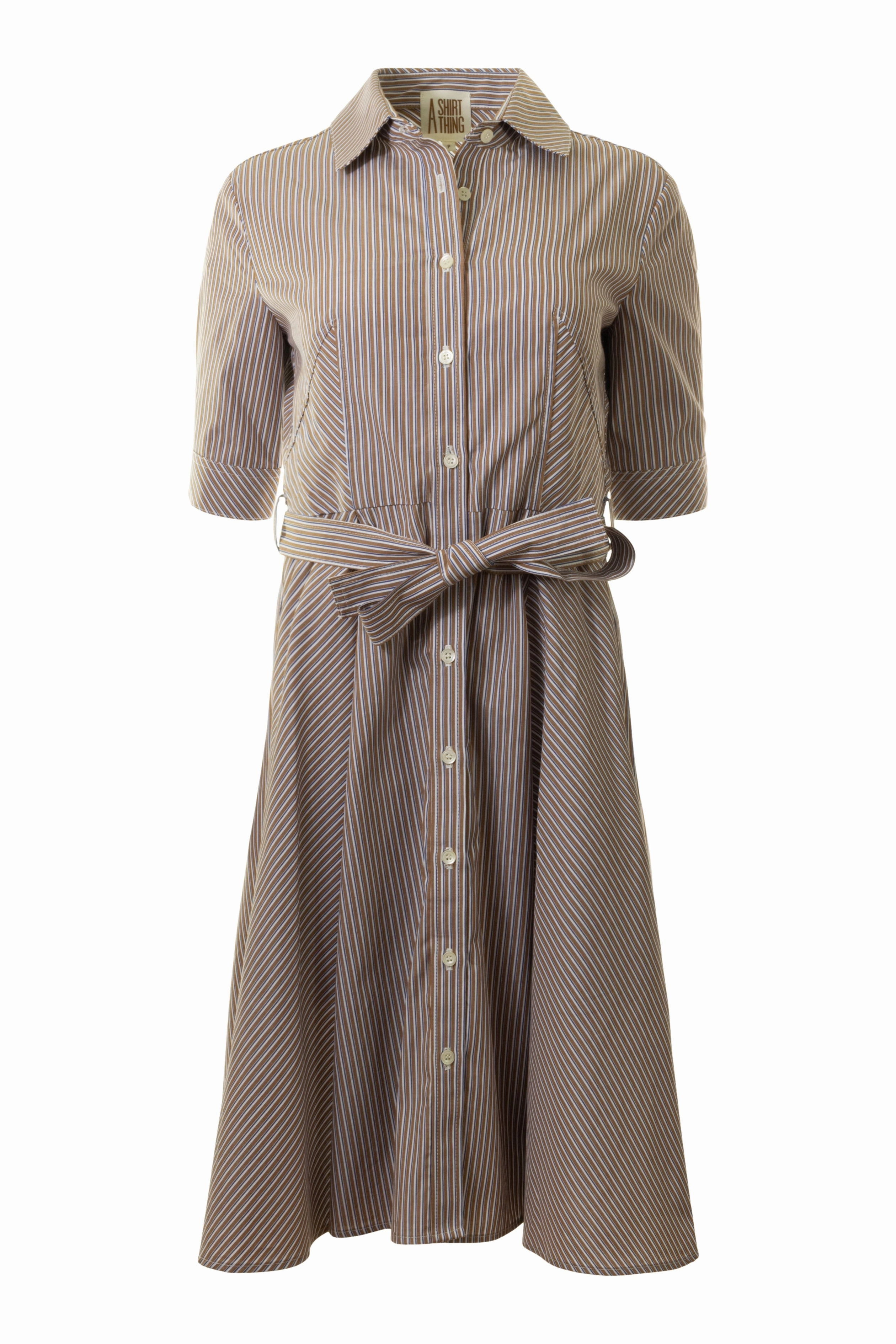 A Shirt Thing Suzanne Dress in Stripe 01 Easy Match Fluid Fabric