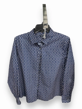 Leader Fit Blouse Long Sleeve By Lands End In Polkadot Pattern, Size: 12p