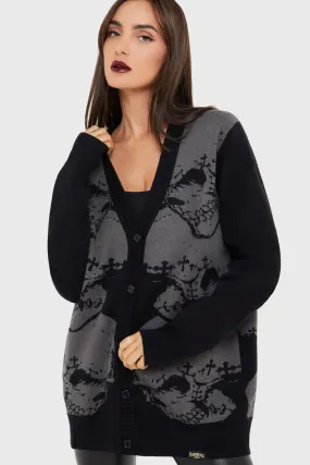 Headstone Knit Cardigan Distressed Texture OdorResistantTreatment