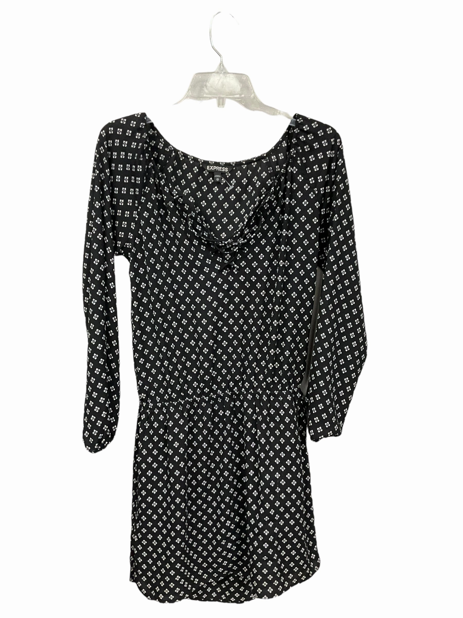 Dress Casual Midi By Express In Black & White, Size: Xs GentleWaistband