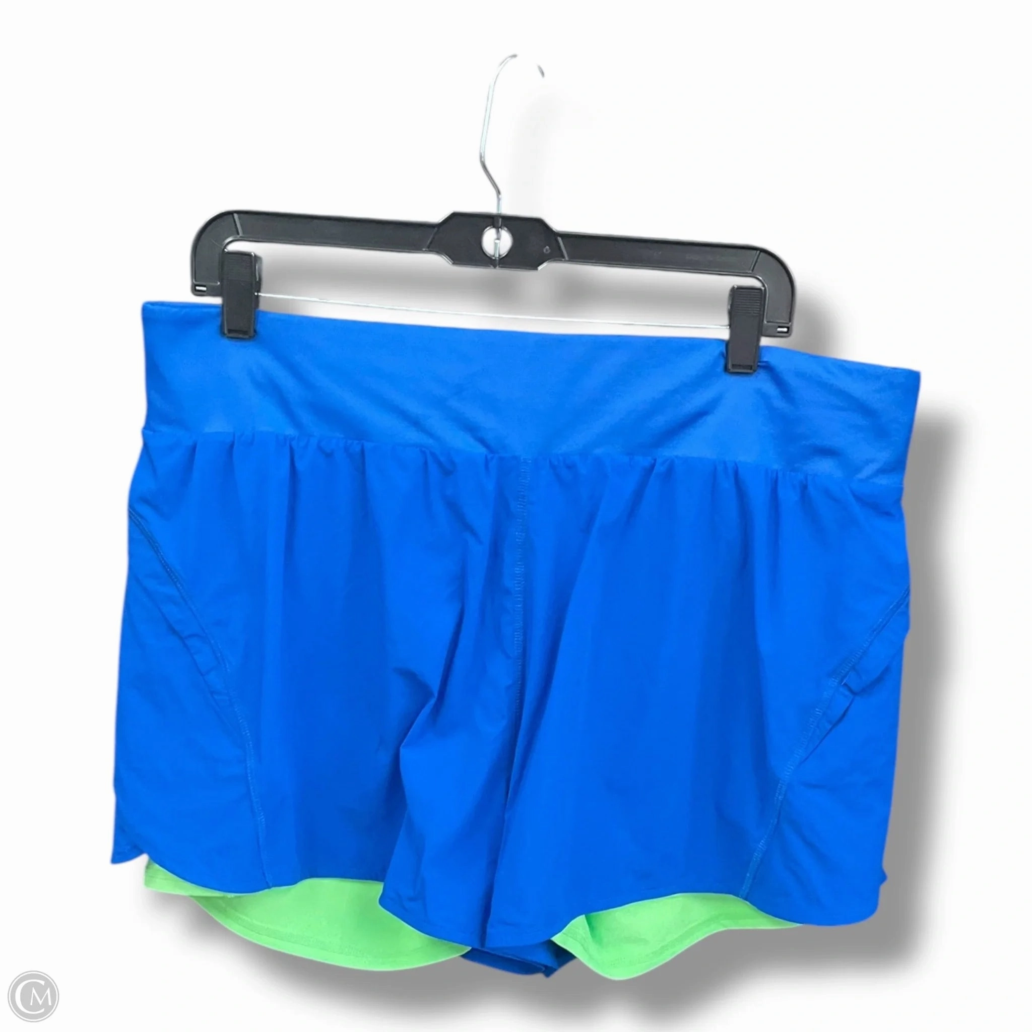 Energy Flow Athletic Shorts By Fabletics In Blue & Green, Size: Xxl