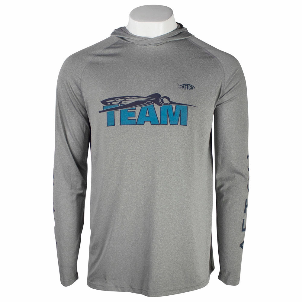 Formal Wear AFTCO Team Skeeter Steel Heather Samurai Hooded Long Sleeve