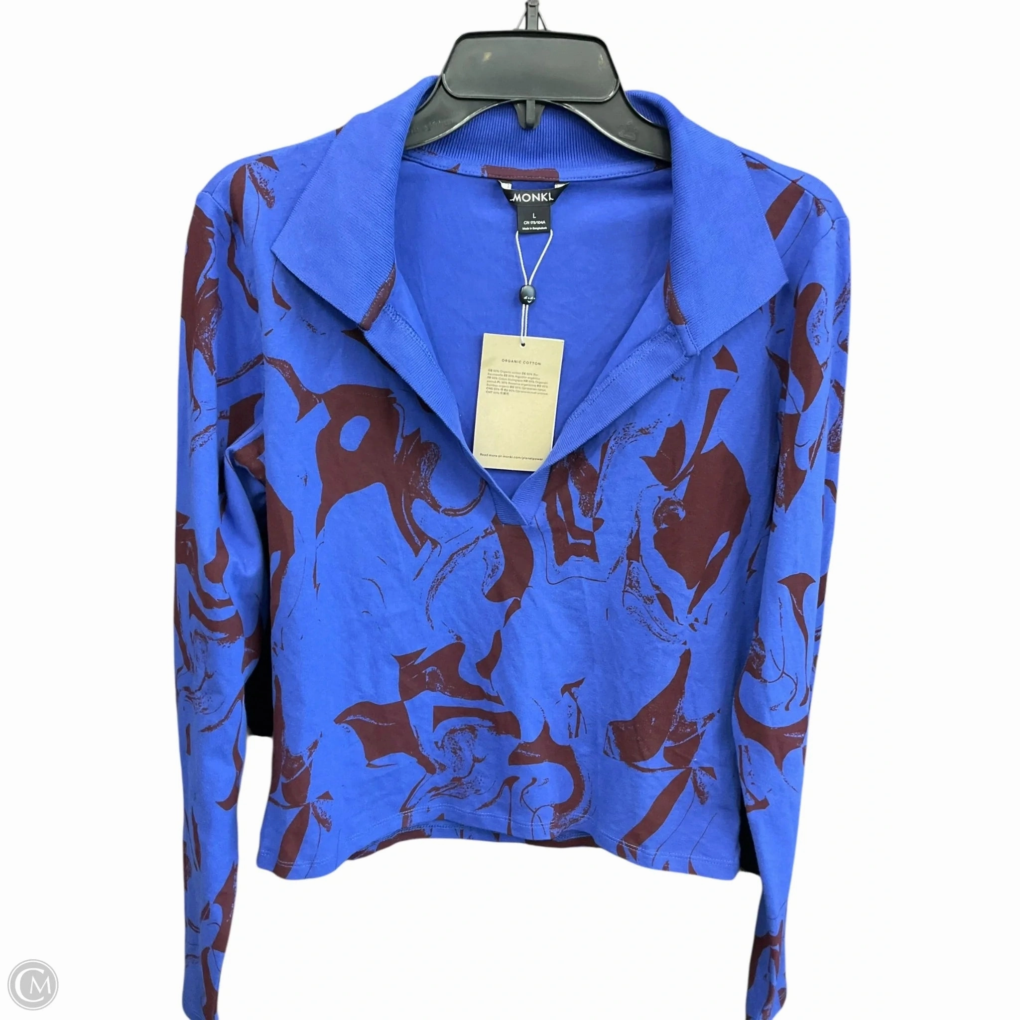 Fresh Ease Digital Glow Top Short Sleeve By Clothes Mentor In Floral Print, Size: L