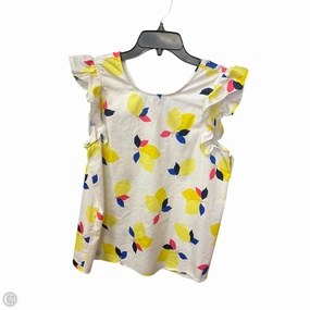 casual sneakers UVProtectionFabric Top Sleeveless Designer By Kate Spade In White & Yellow, Size: M