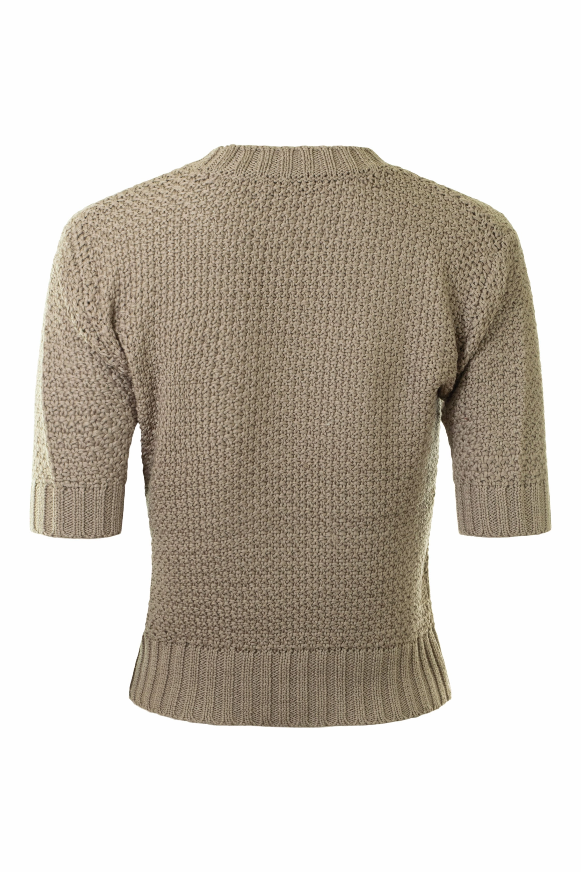 Ultimate Comfort Casual Design White & Warren Mercerized Cotton Textured Sweater in Warm Stone
