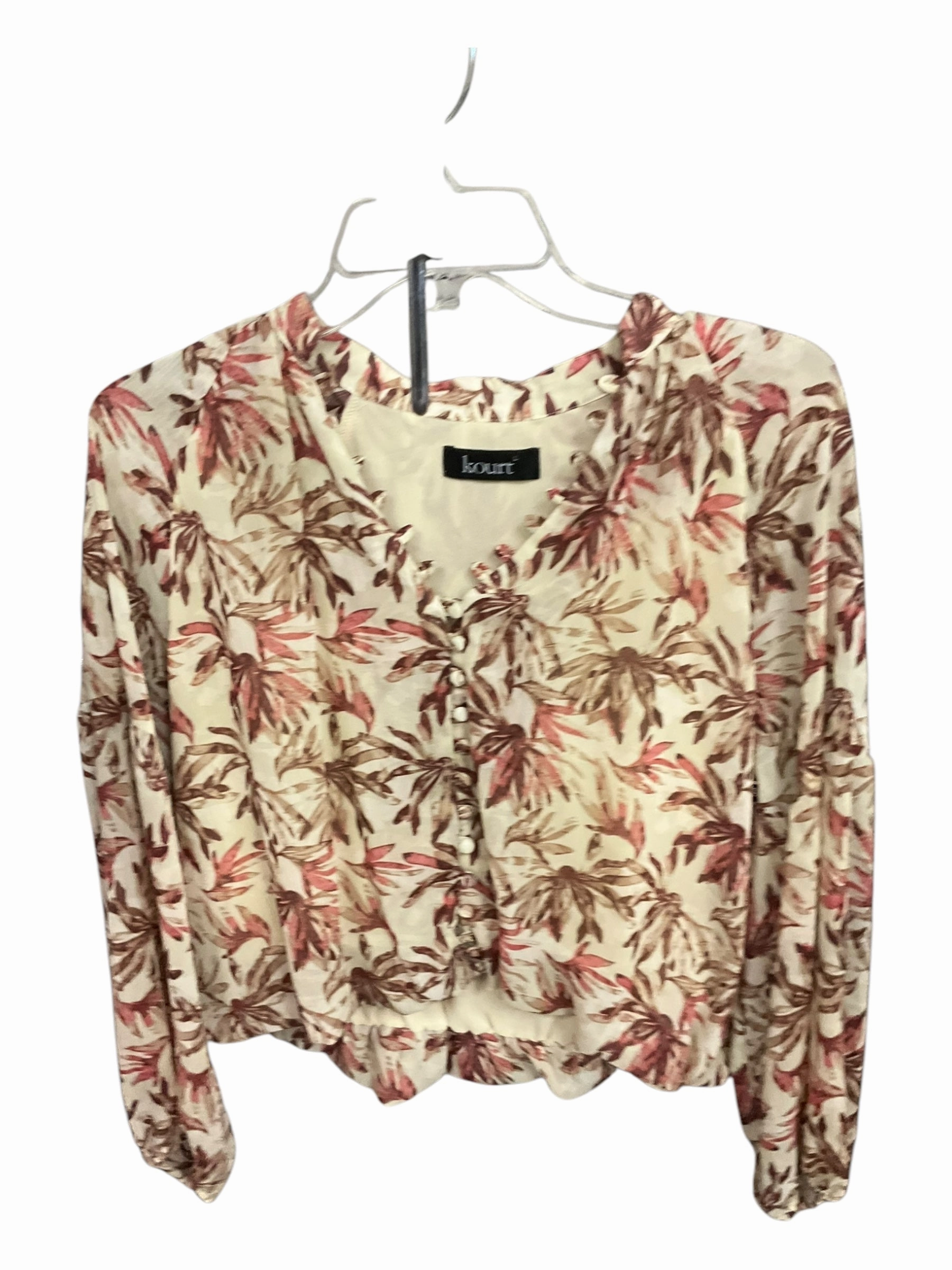 Top Long Sleeve By Clothes Mentor In Tropical Print, Size: L MultiDirectionalFlex HighNeckStyle