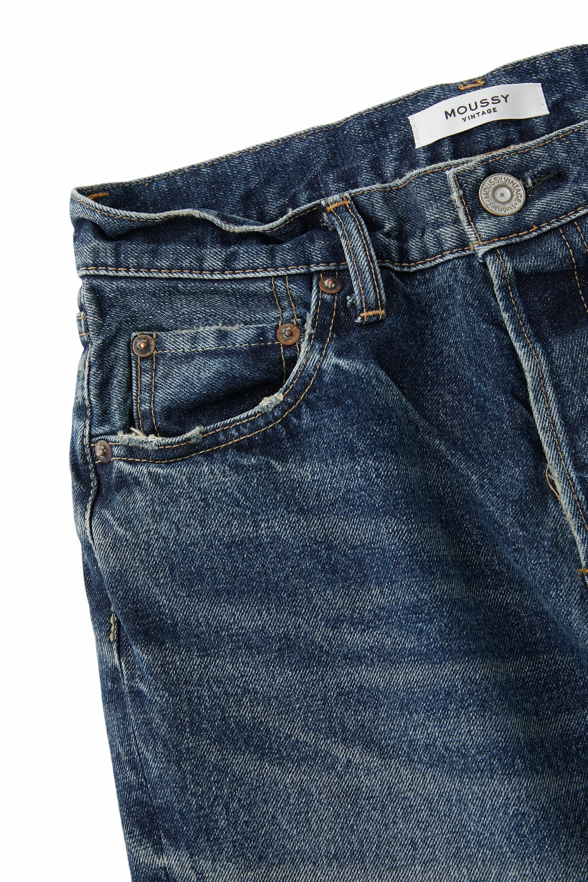 Stylish Daily Wear Parent Style Moussy Denim Bardin Straight Jeans in Dark Blue