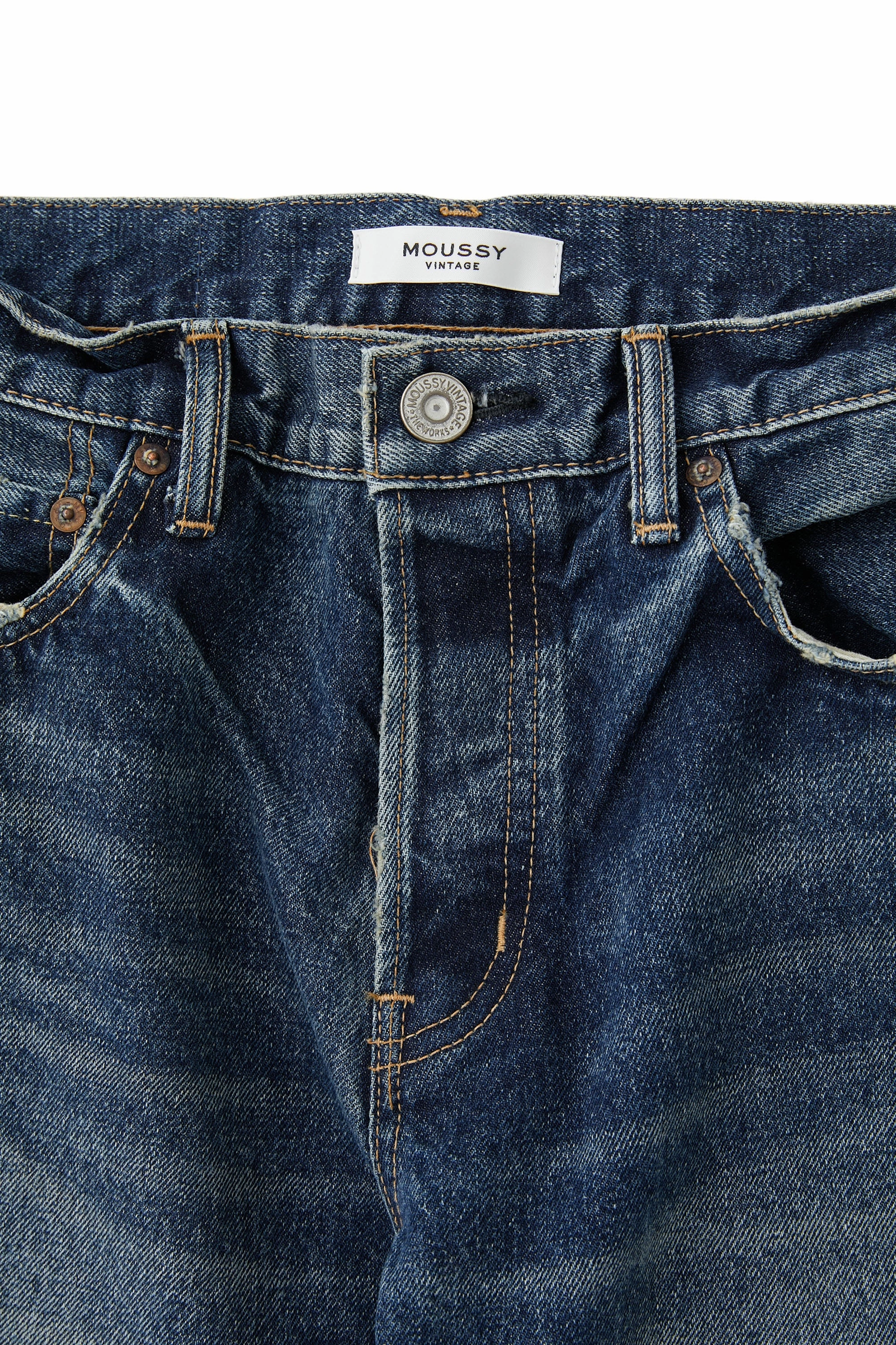 Simple Wear Daily Clothing Moussy Denim Bardin Straight Jeans in Dark Blue