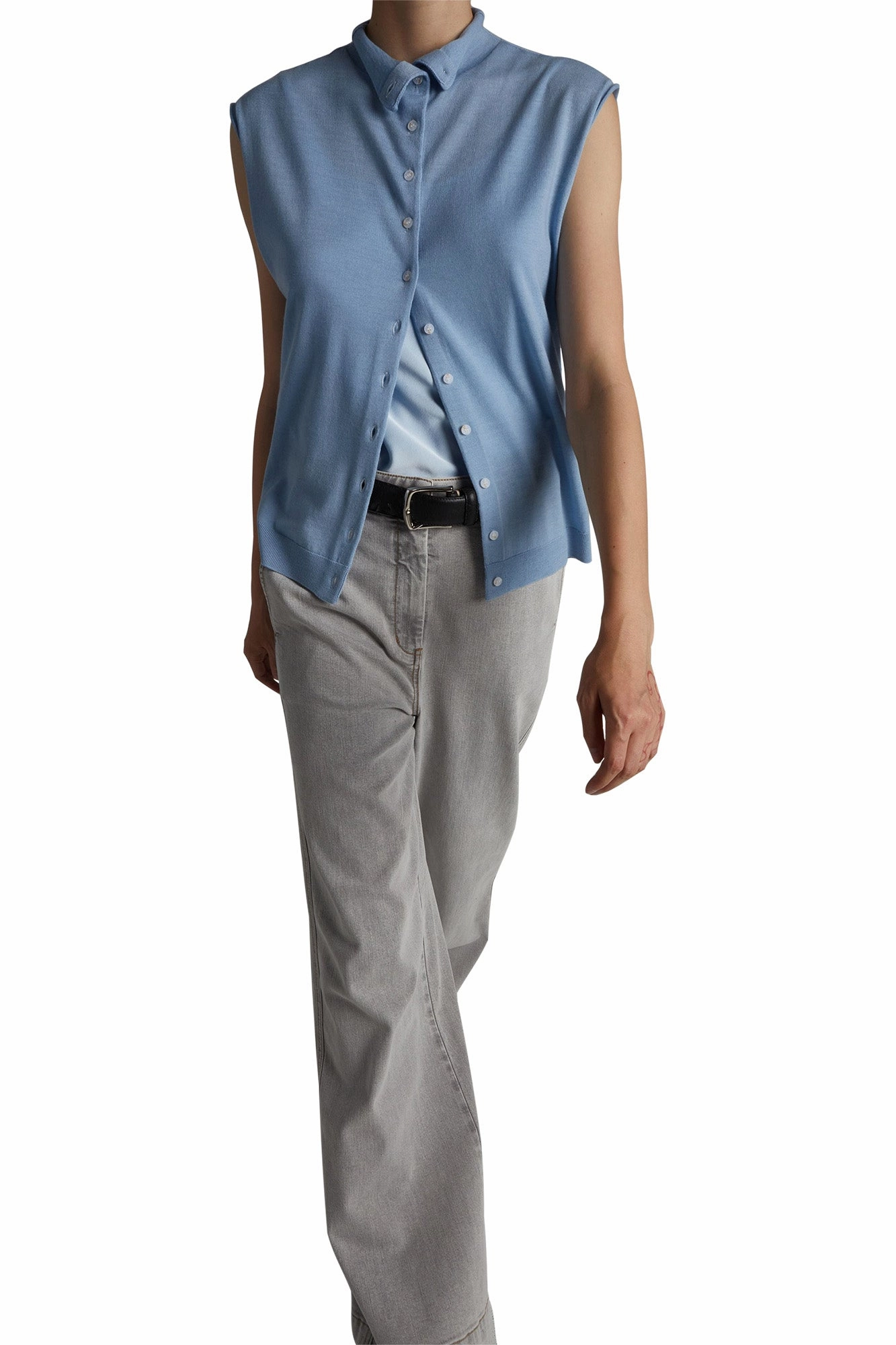 Saint Art Amber Wide-leg Denim Pant in Powder Grey Comfortable Design Practical Comfort