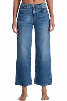 Anti Static Material Blend ASKK NY Midrise Crop Wide Leg in Clean Venice