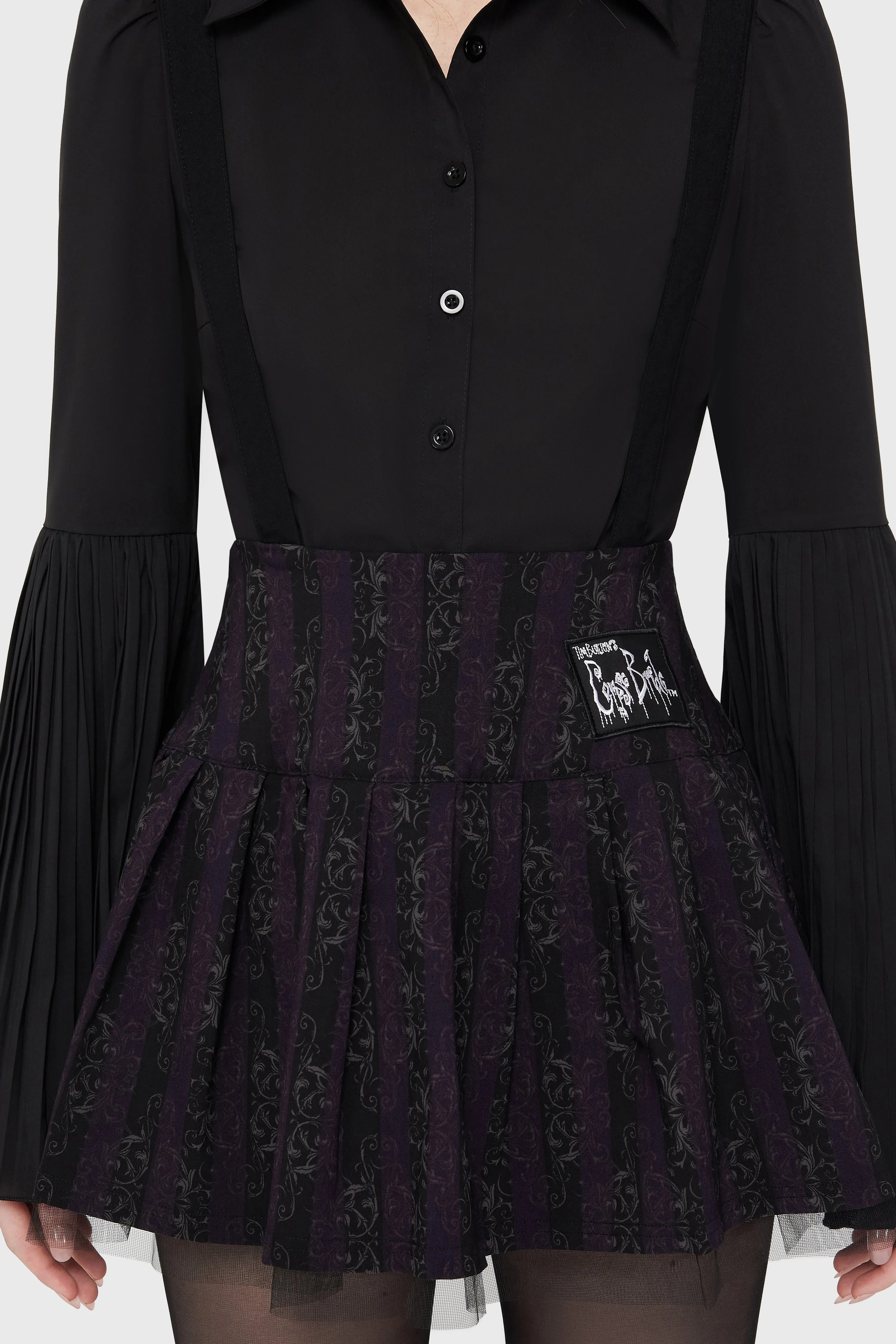 ReinforcedArmholes Stretch Fit Haunted Phase Pinafore Skirt