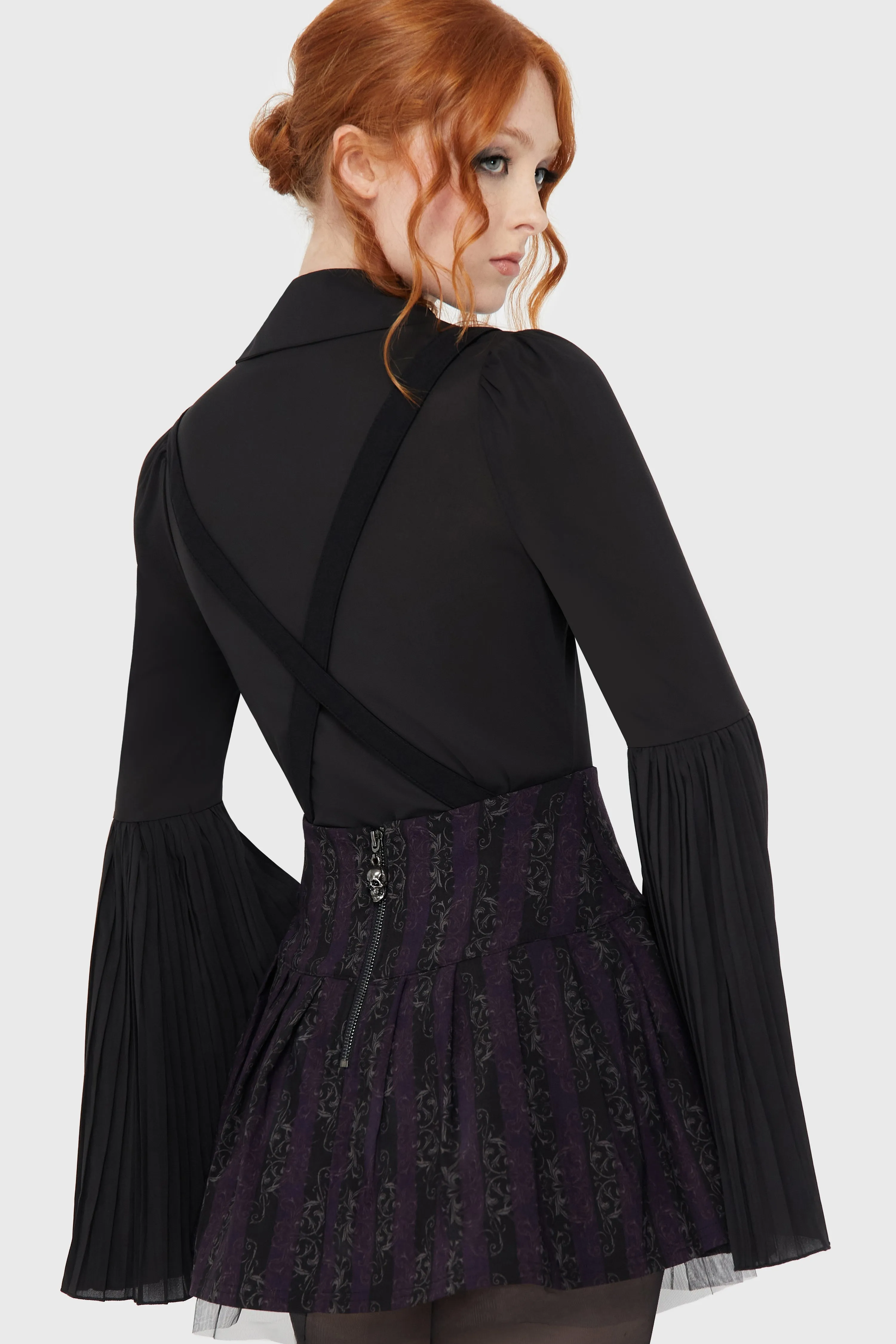 Haunted Phase Pinafore Skirt RibbedTexture Non Chafing Side Seams