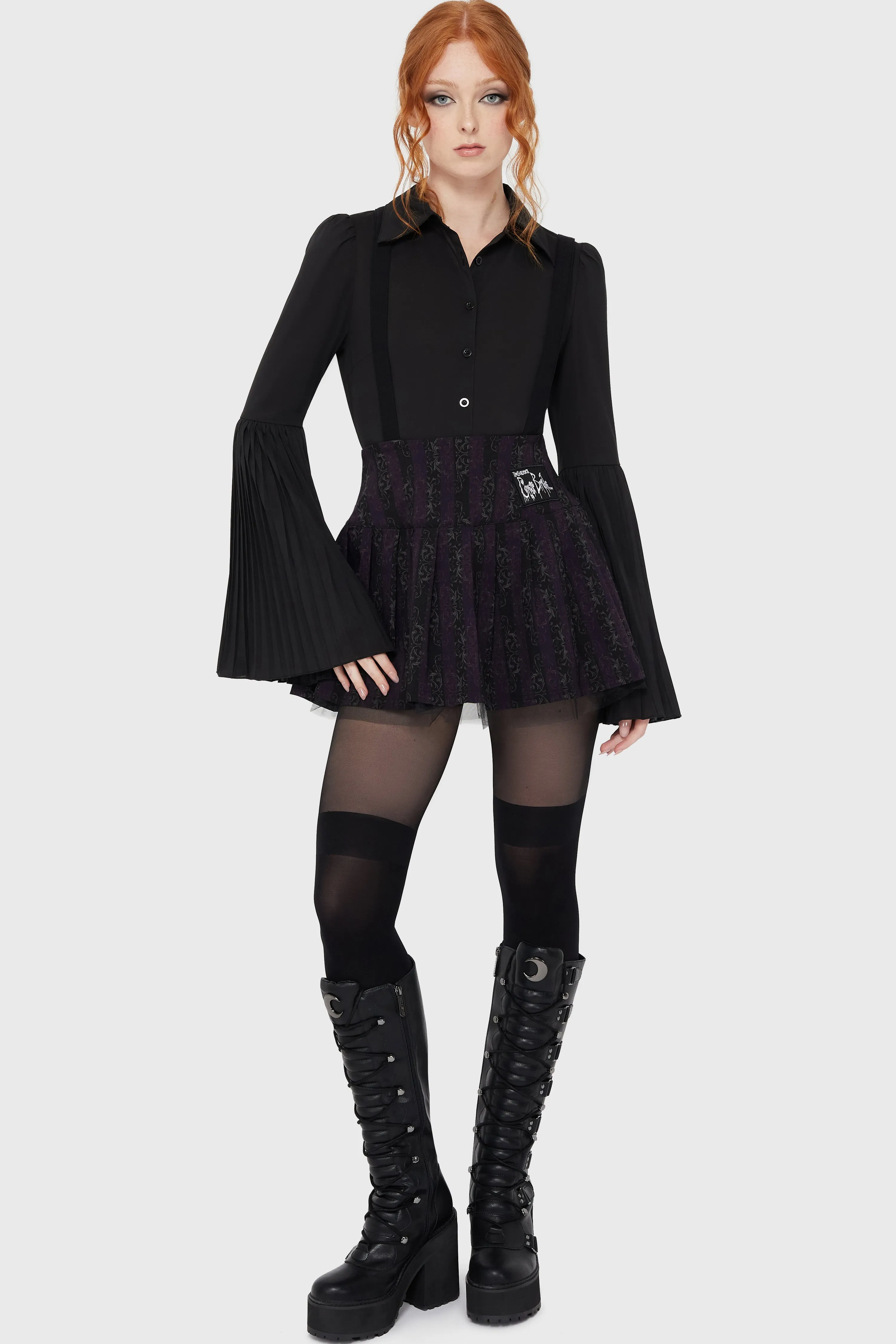 Multipanel Construction Haunted Phase Pinafore Skirt