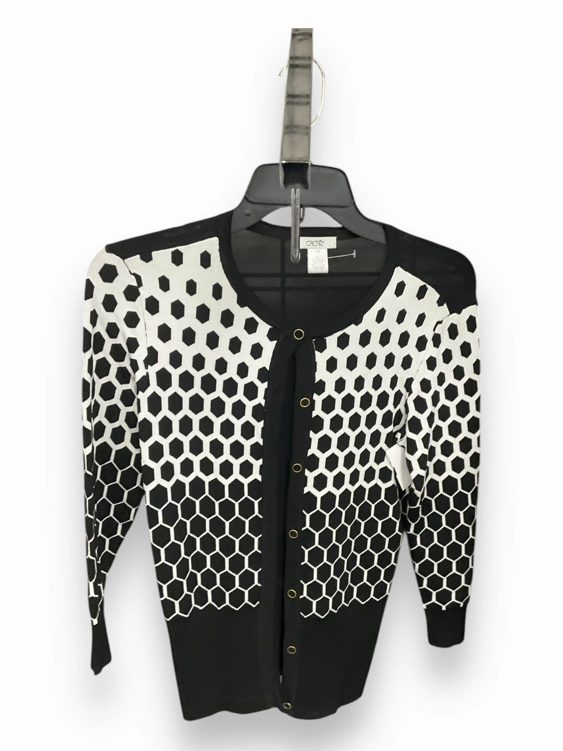 Cardigan By Cache In Black & White, Size: Xs Meta Mood
