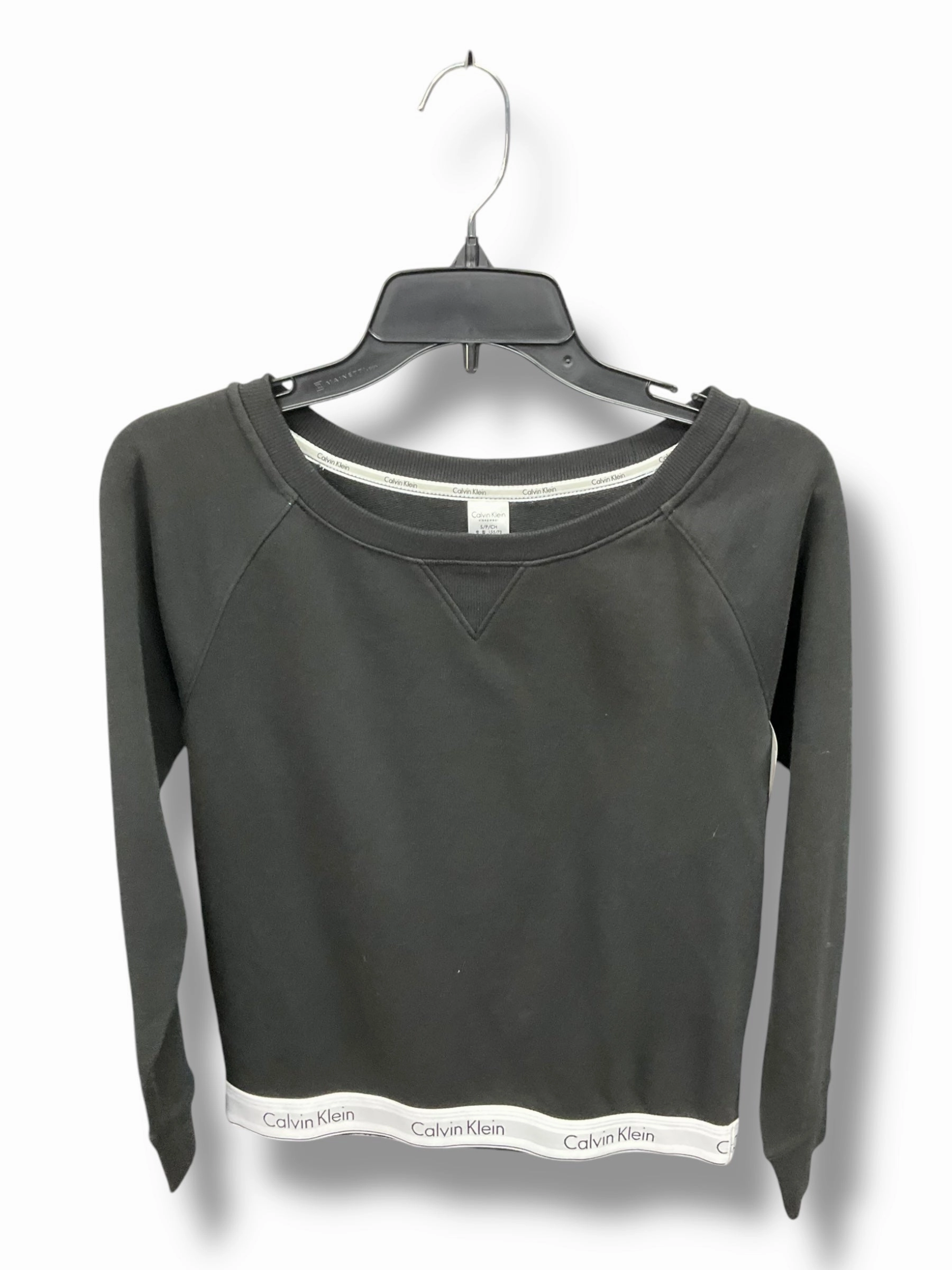 Relaxing Design Cyber Glow Top Long Sleeve By Calvin Klein In Black, Size: S