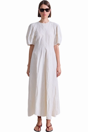 Apiece Apart Bettina Dress in Cream Light Fabric
