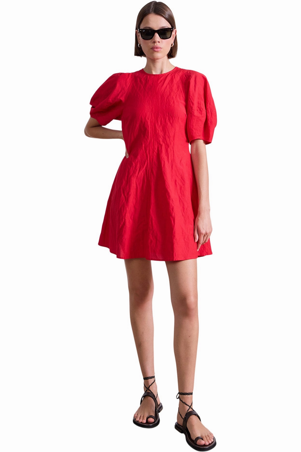 Apiece Apart Bettina Mini Dress in Red Balanced feel