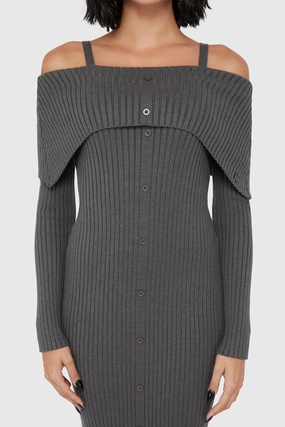 Empire-Waist Dusk Empress  Dress [Grey]