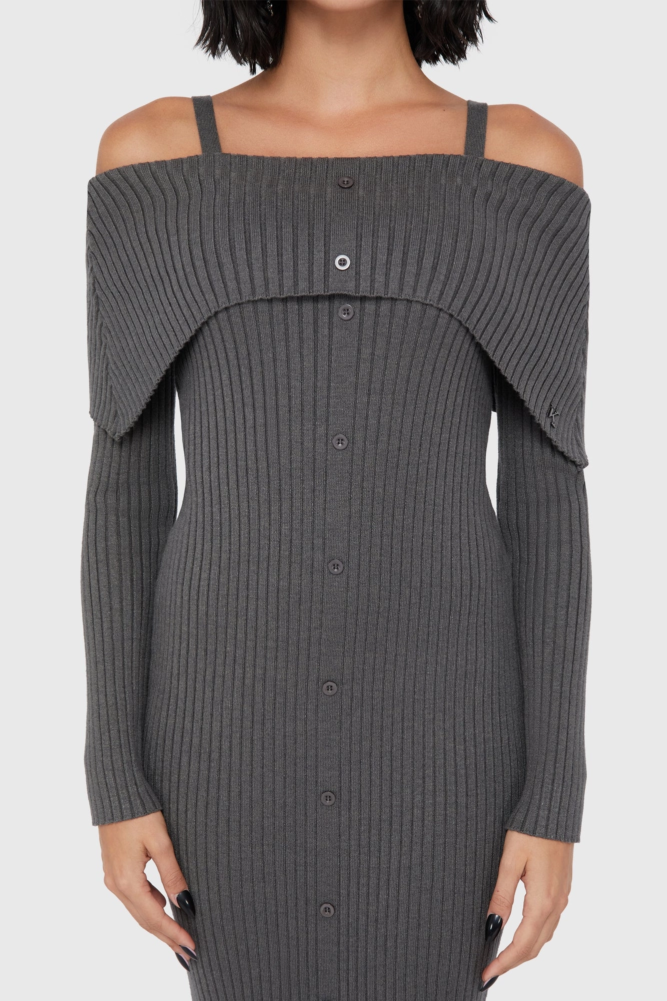 Empire-Waist Dusk Empress  Dress [Grey]