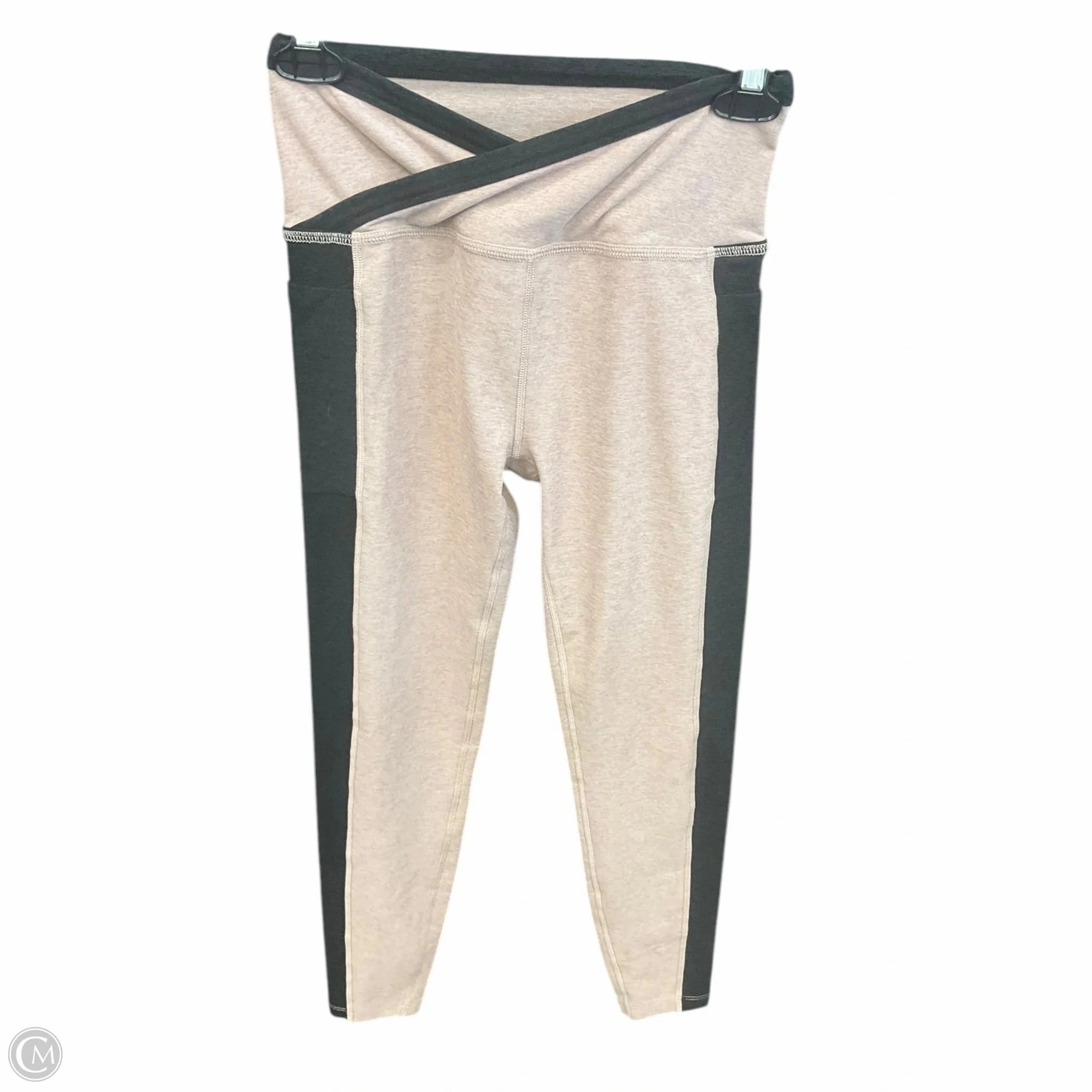 Lightweight Layering Stylish Blouse Athletic Leggings By Beyond Yoga In Black & Tan, Size: S