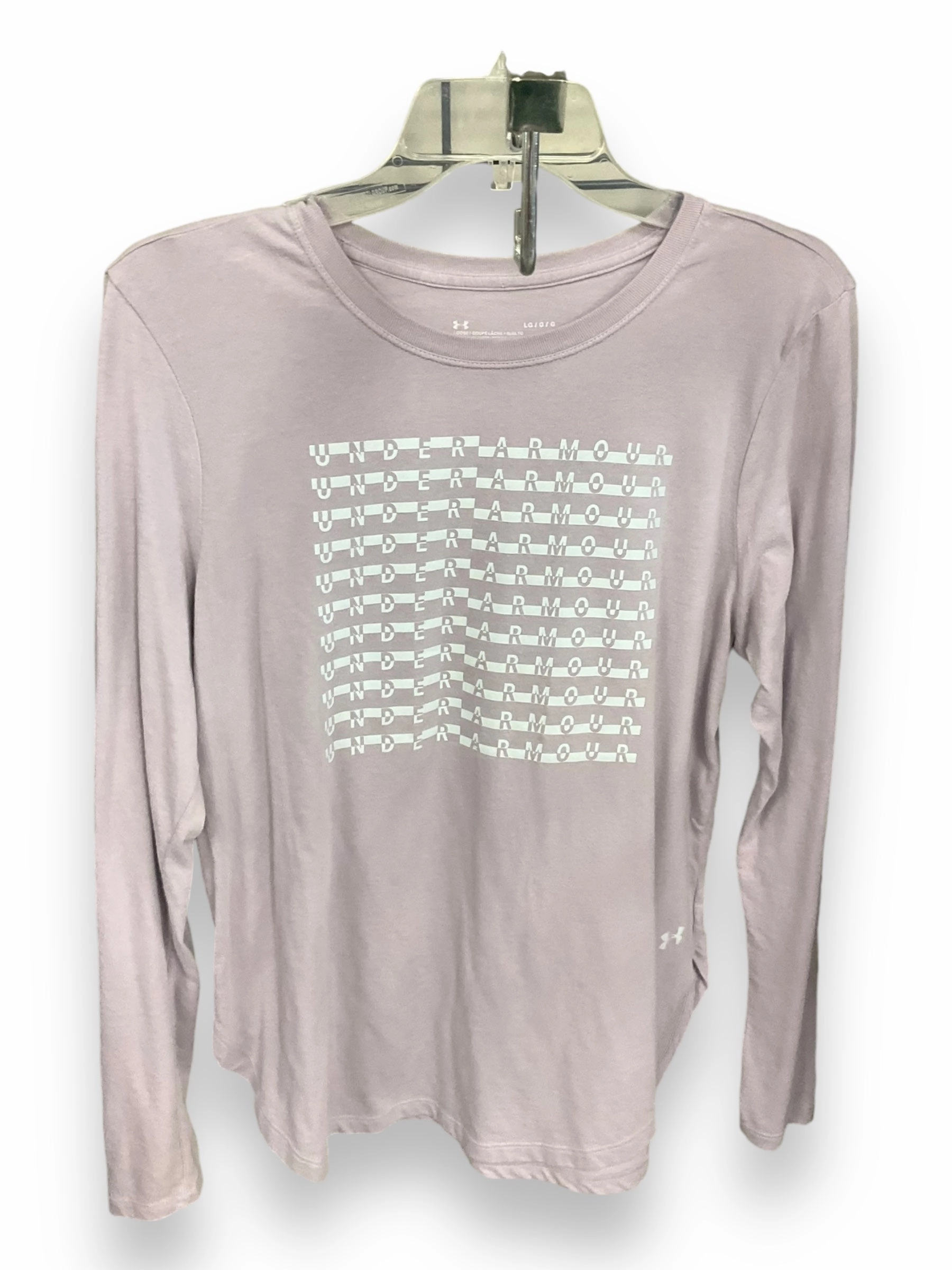 StaticResistantTextile Wild Mood Athletic Top Long Sleeve Crewneck By Under Armour In Purple, Size: L