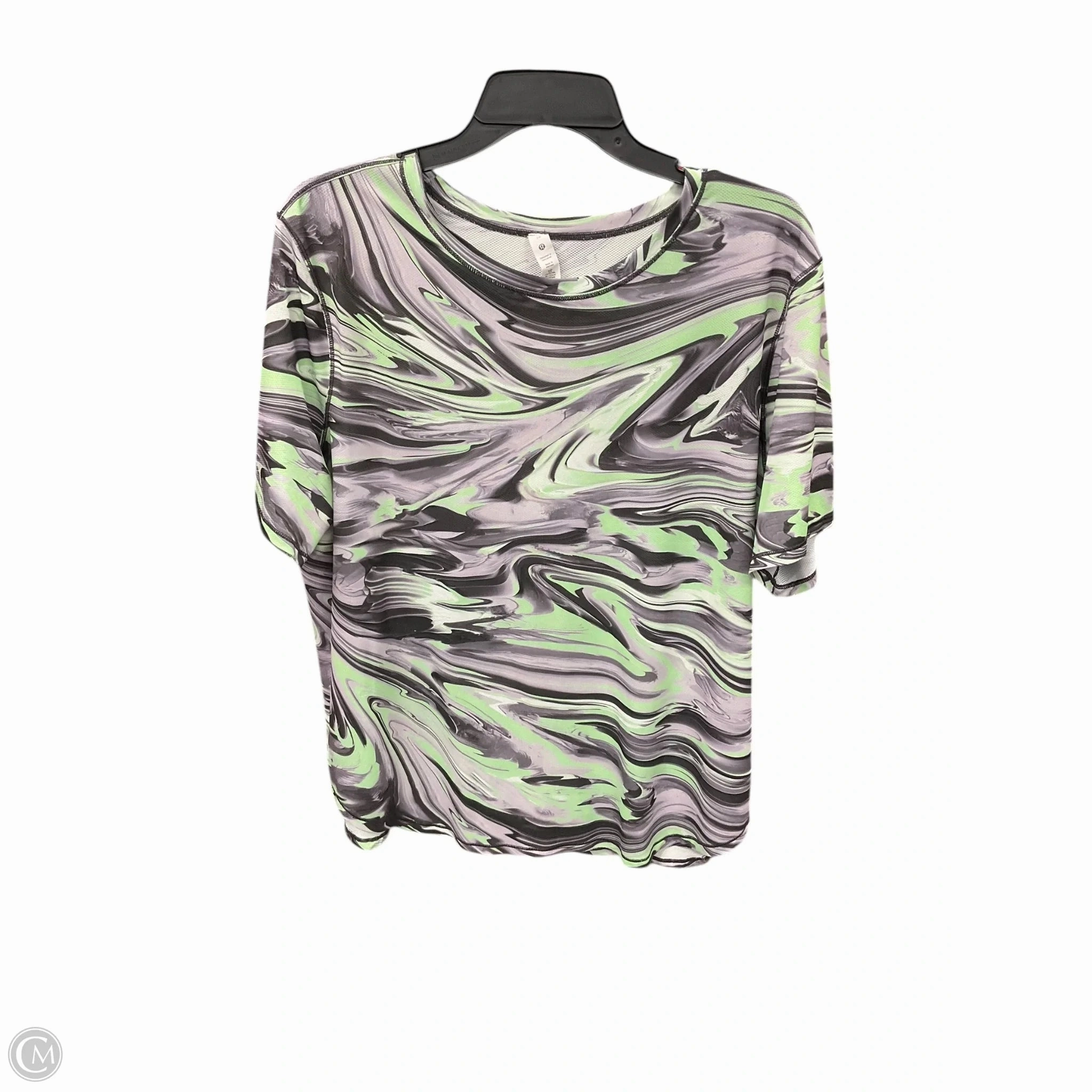 Thick Glow Athletic Top Short Sleeve By Lululemon In Green & Grey, Size: Xl