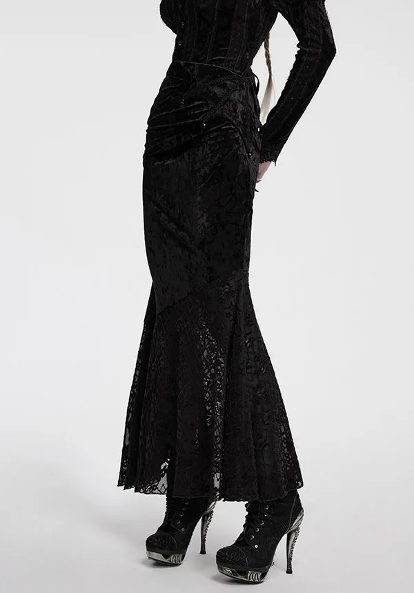 ErgonomicSleeves Aureole [Black] Velvet | MAXI SKIRT