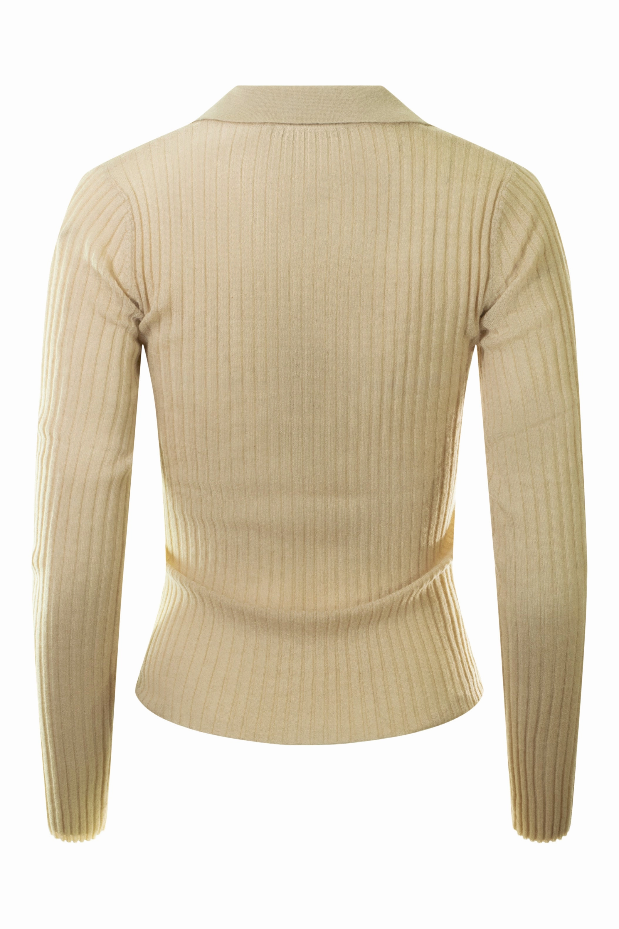 Soft Knit Wear Autumn Cashmere Rib Jonny Collar Sweater in Latte