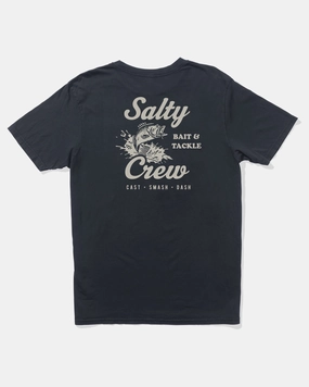 Soft and Cozy Comfy Flex Bait & Tackle Vintage Ss Tee - Vintage Black
