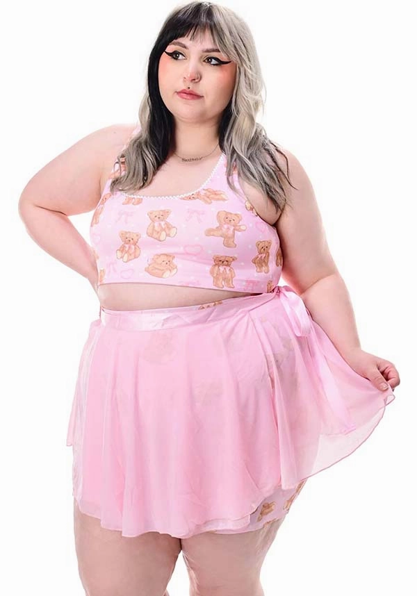 Natural Mood Ballet Bears | BIKER SHORTS & WRAP SKIRT SET*