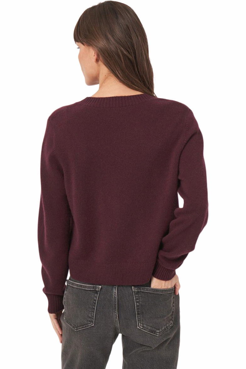 Repeat Cashmere Classic Button-up Cardigan in Merlot Cold Day Look Cozy Knit Fit