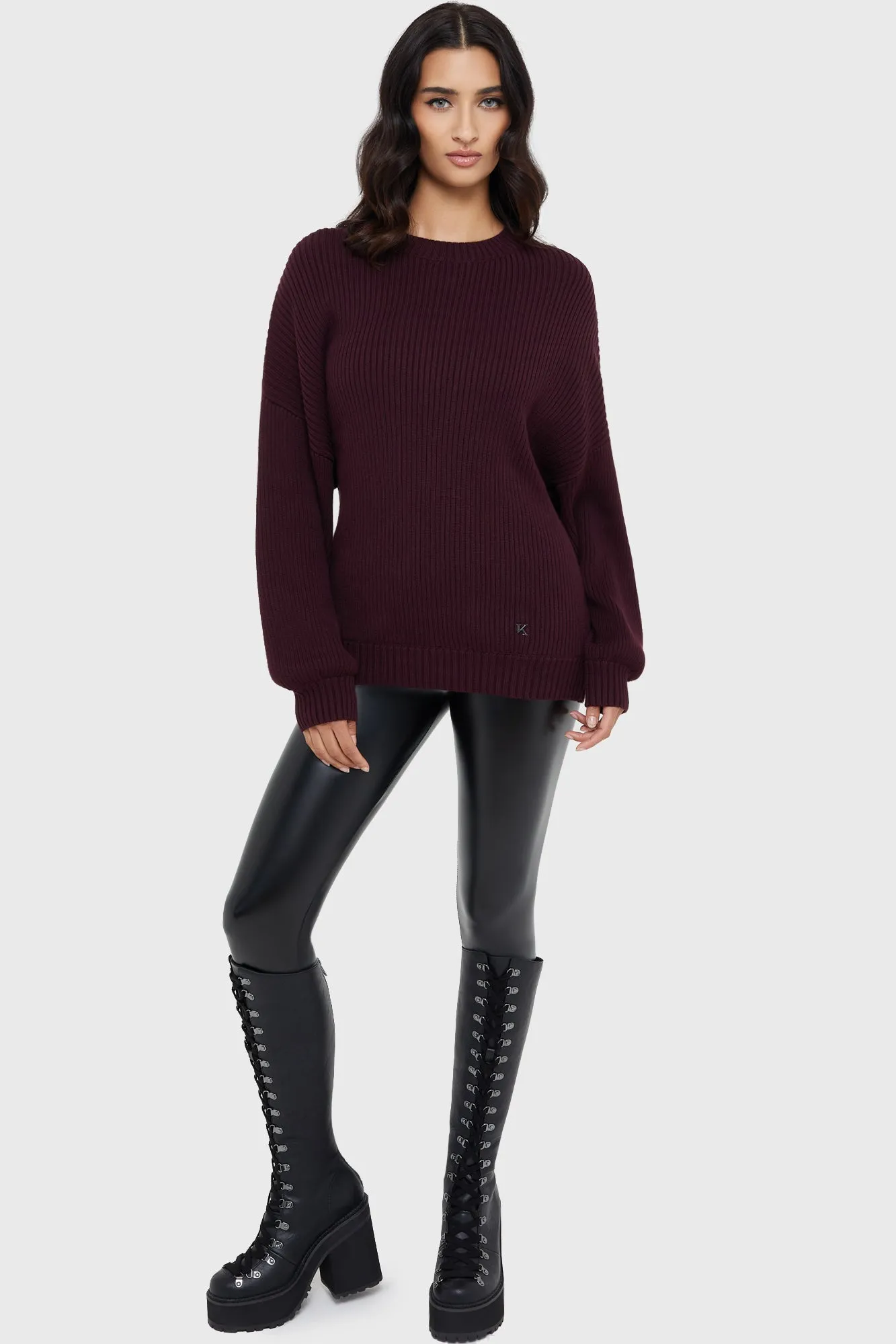 AbrasionResistant UniversalFit Belinda Sweater [AUBERGINE]