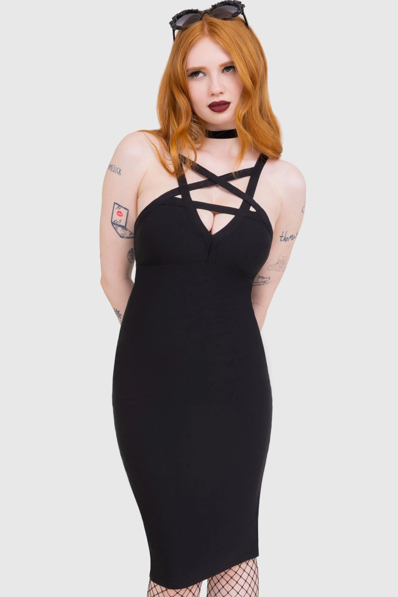 Betty Rage Pin-Up Dress [B] Skin Glow Shiny Zip