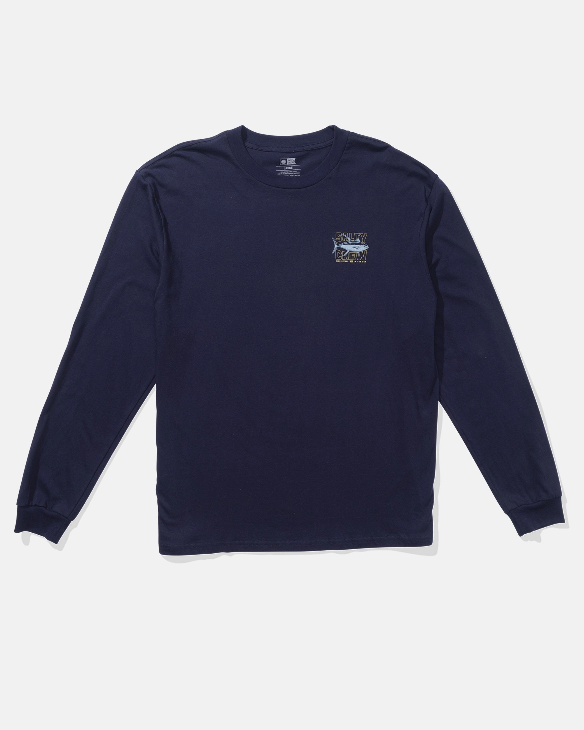 Classic Comfort Style Simple and Light Big Game Ls Tee - Blue Fin