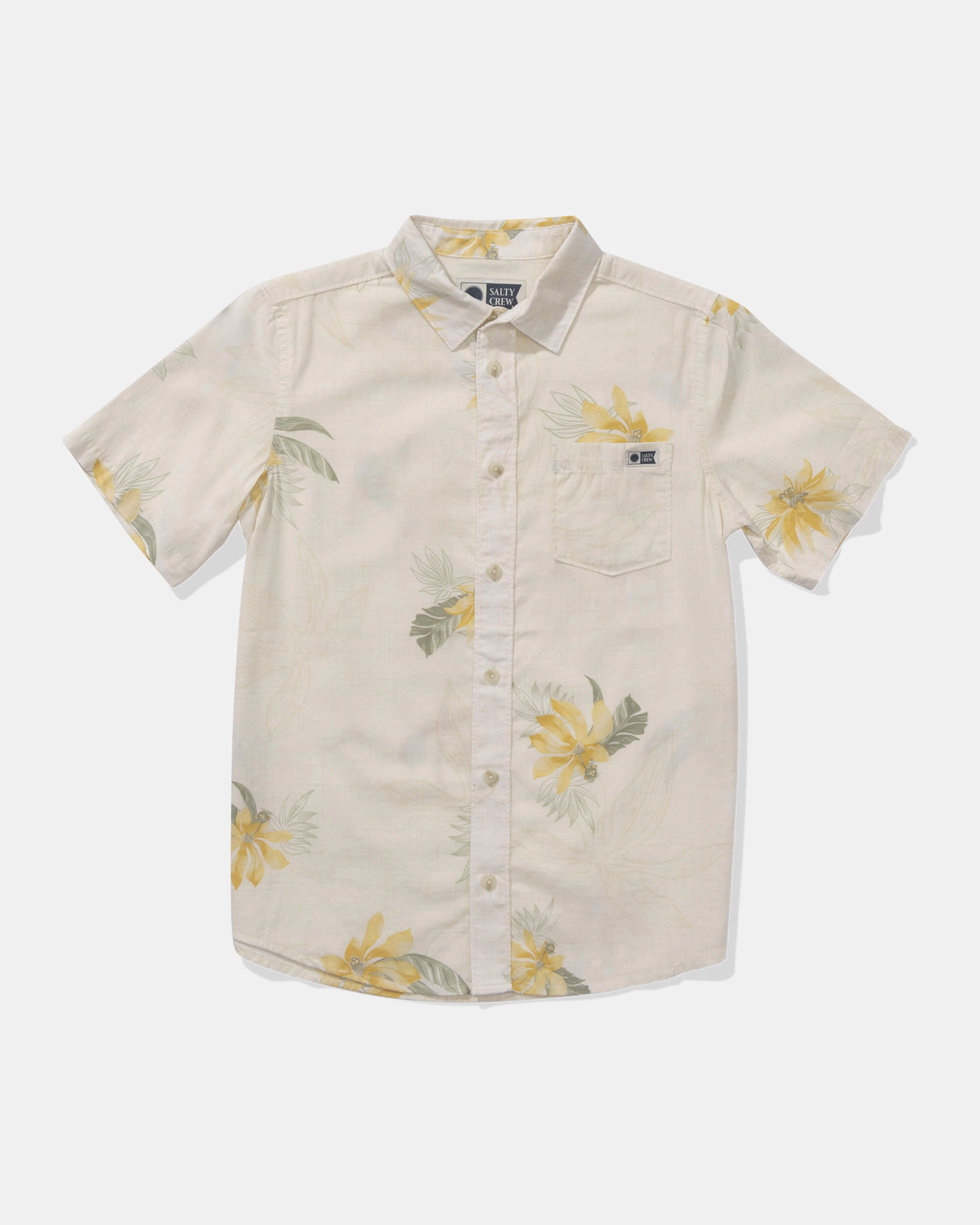 Bloomin  Ss Woven Kids - Salt Floral Motif