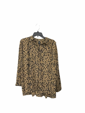 Blouse Long Sleeve By Chicos In Animal Print, Size: M DoubleLayered Layer Safe