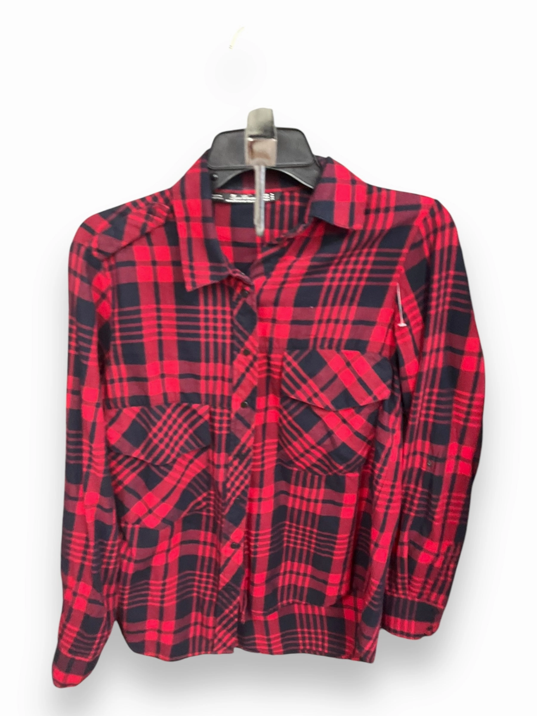 Sea Fit Modern Design Blouse Long Sleeve By Clothes Mentor In Blue & Red, Size: M