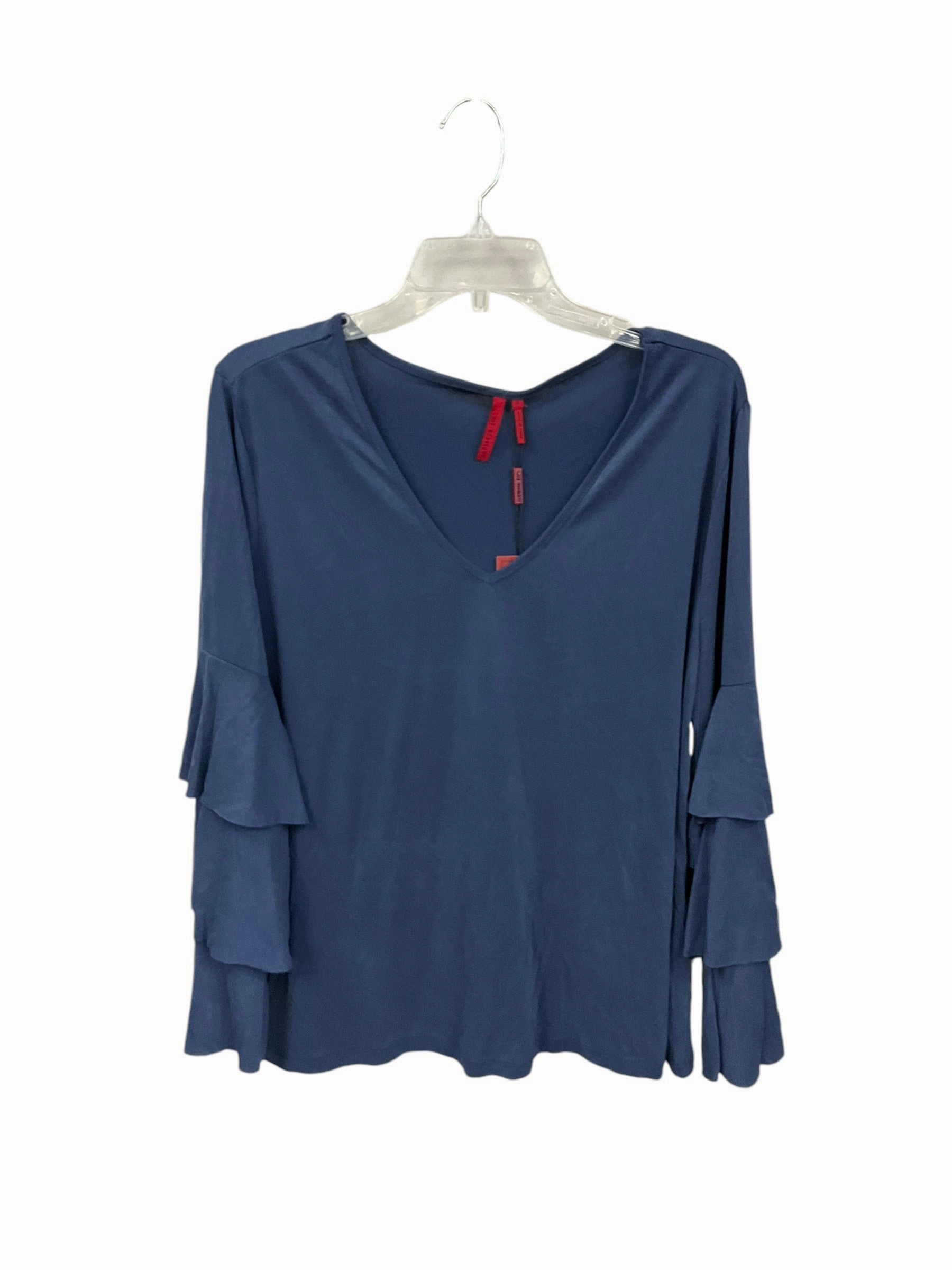 Blouse Long Sleeve By Clothes Mentor In Blue, Size: 1x Sheer Glow
