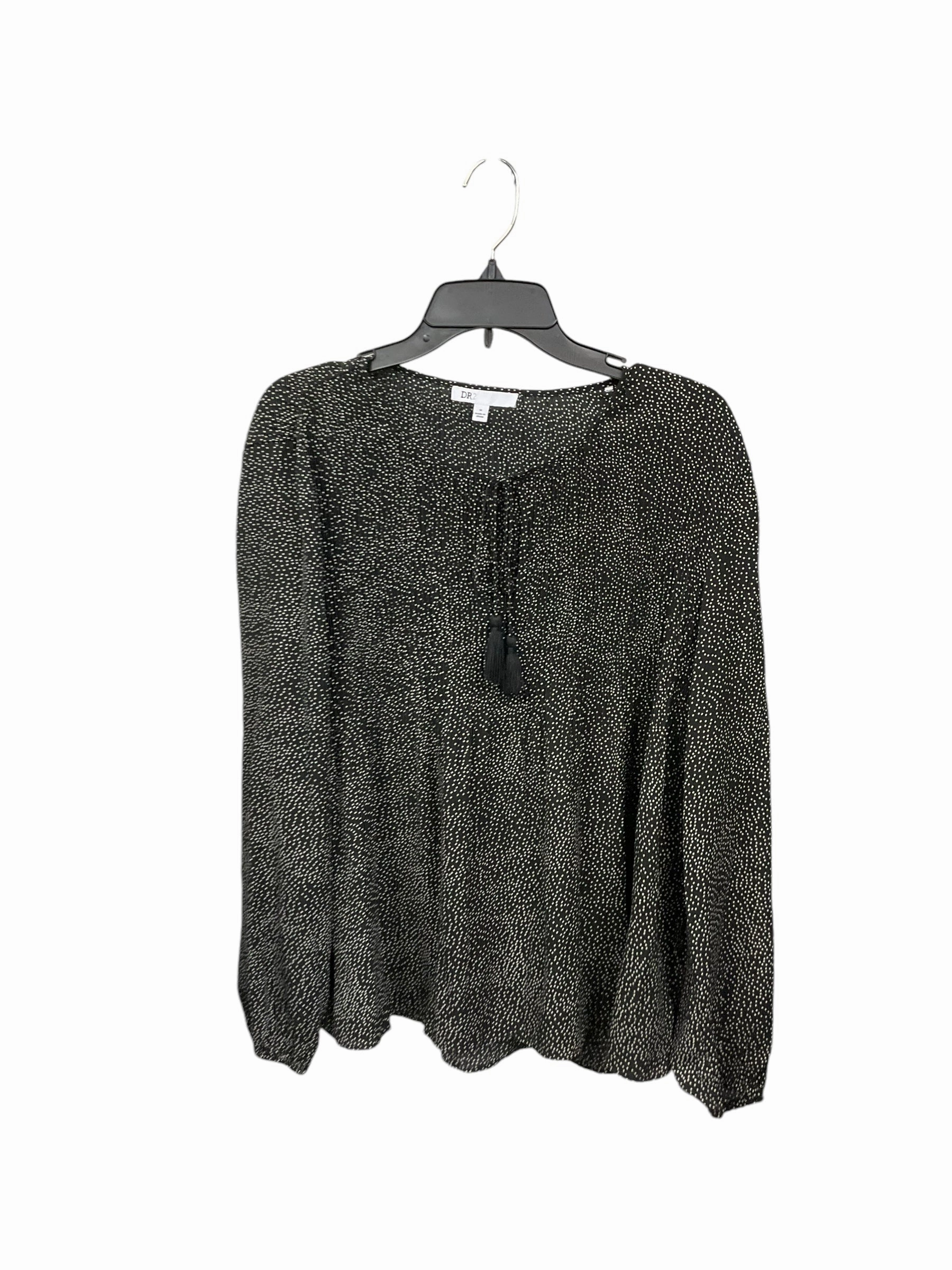 Stylish Fashion Blouse Long Sleeve By Dr2 In Black, Size: M