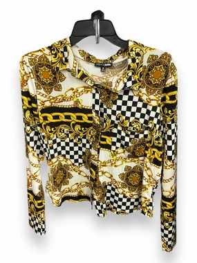 Ski Core Blouse Long Sleeve By Fashion Nova In Black & Gold, Size: 1x