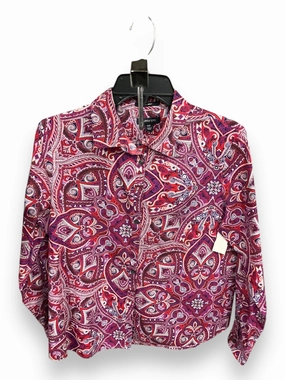 BreathableLining Blouse Long Sleeve By Lands End In Paisley Print, Size: 12p