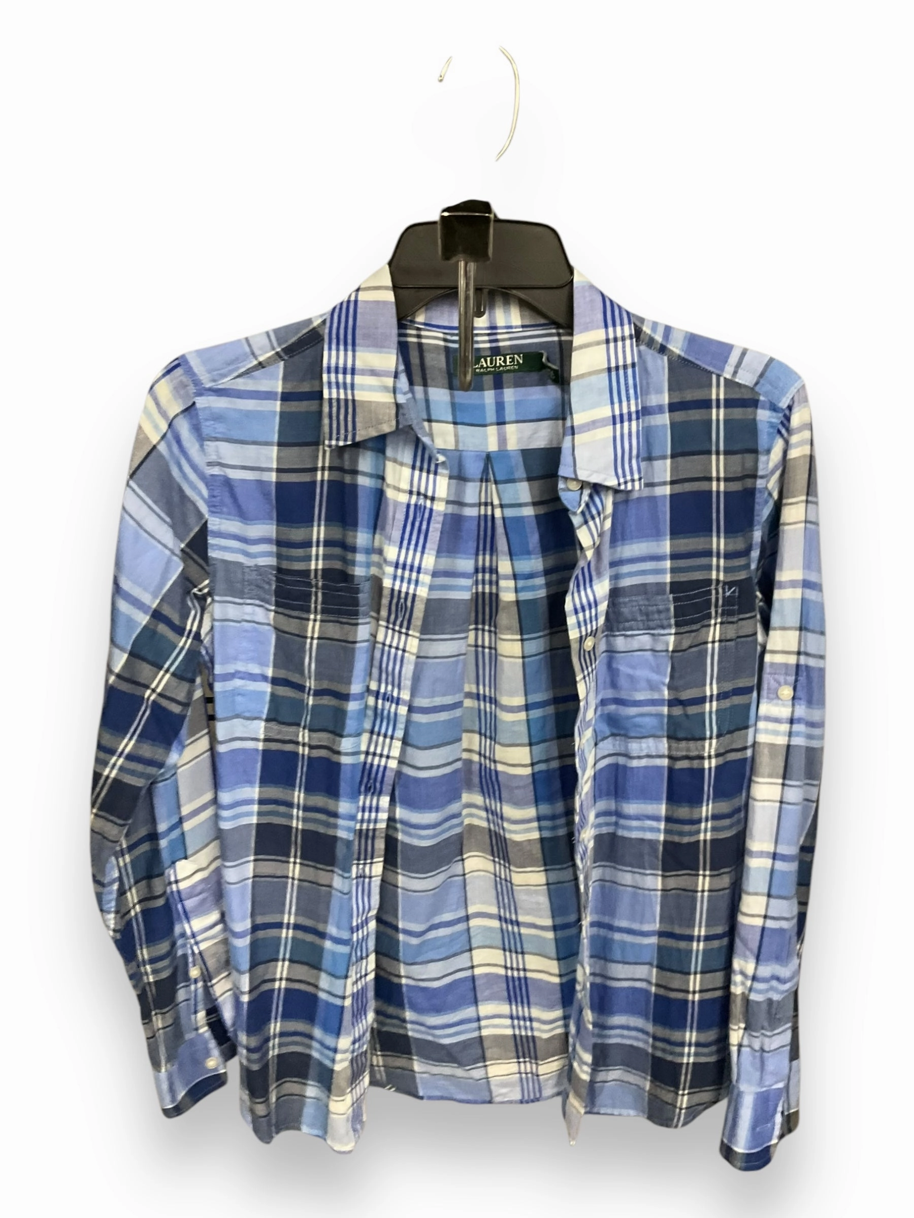 Blouse Long Sleeve By Lauren By Ralph Lauren In Blue, Size: S Light Flow Energy Ease