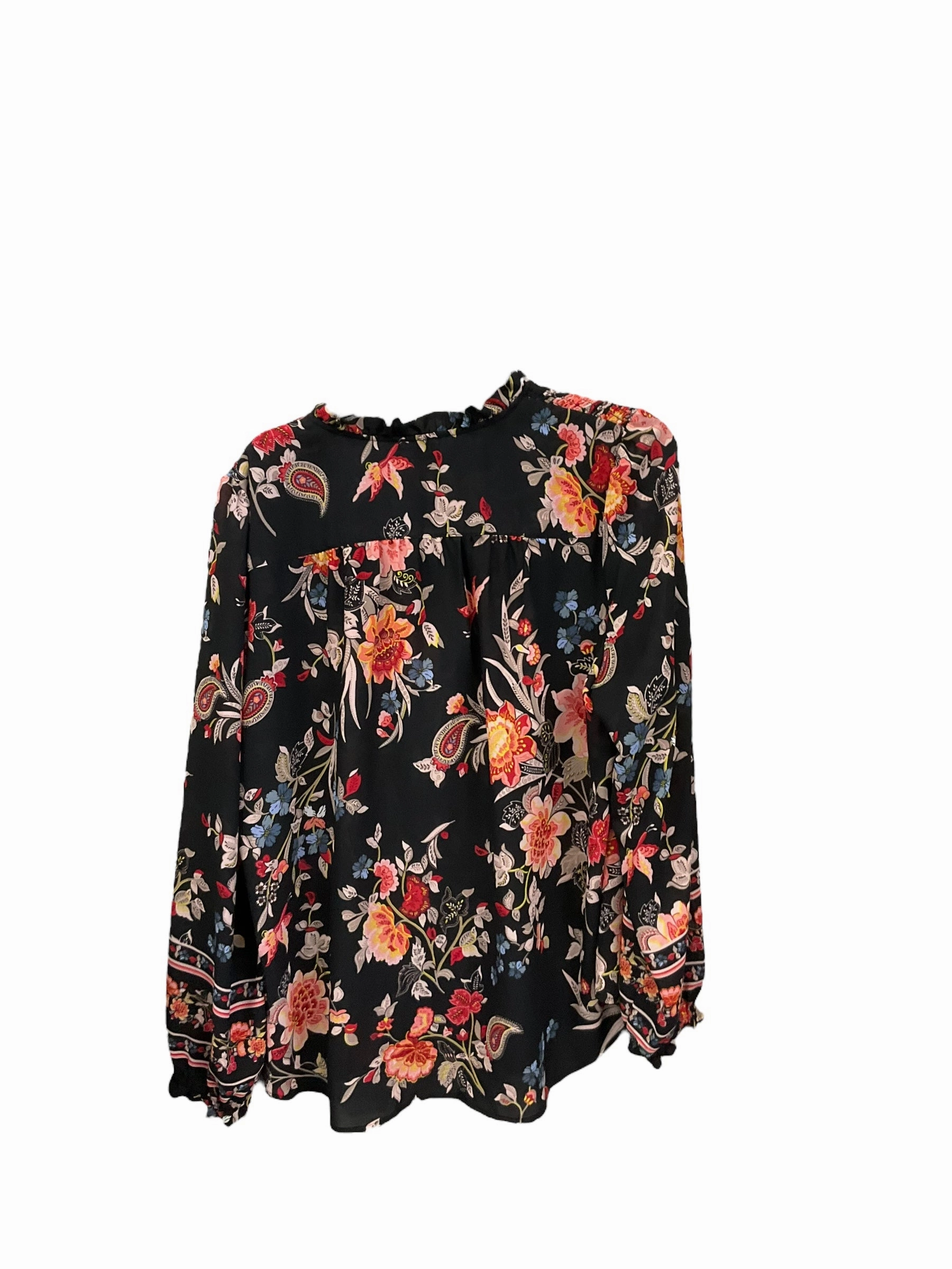 Picnic Fun Blouse Long Sleeve By Loft In Floral Print, Size: Xl
