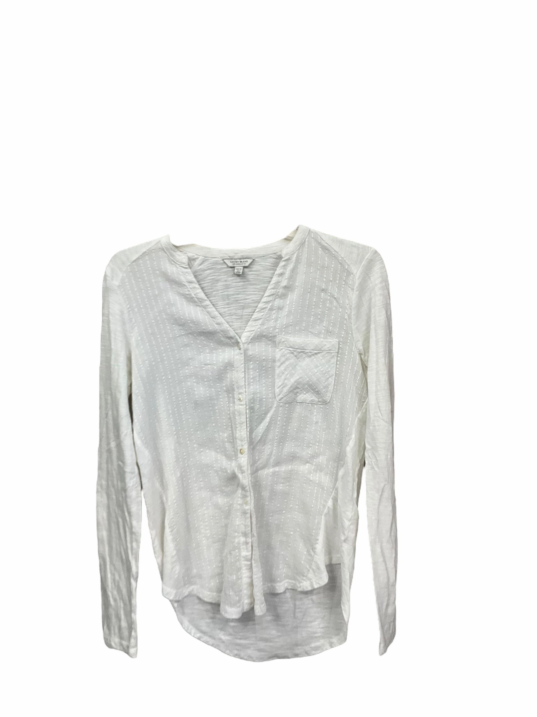 LowProfile Blouse Long Sleeve By Lucky Brand In White, Size: Xs