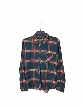 Blouse Long Sleeve By Maurices In Plaid Pattern, Size: L Comfortable Pants